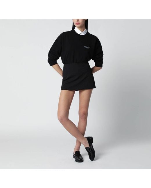 Givenchy Black Brushed Cotton Sweatshirt With Logo