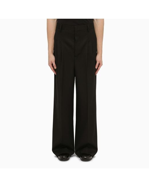 Mohair and wool straight pants in black - Ami Paris