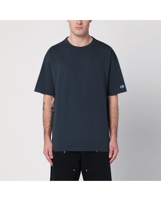 Champion Blue Cotton Crew-Neck T-Shirt for men