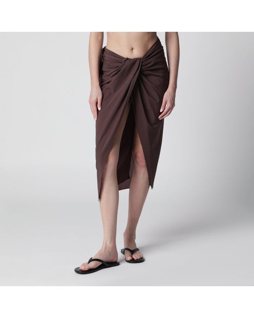 Jacquemus Brown Asymmetric Pareo Skirt