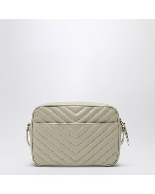 Saint Laurent Natural Lou Cream Quilted Camera Bag