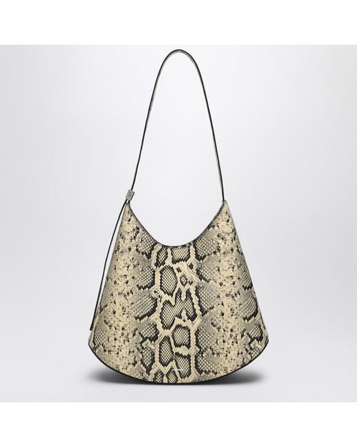 Jil Sander Metallic Eldorado-Tasche Aus Leder Mit Pythonmuster