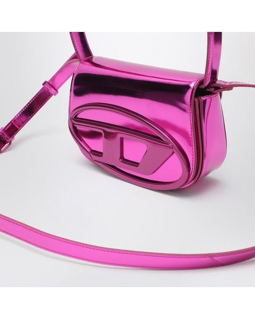 DIESEL Purple 1Dr Kultige Tasche Aus Verspiegeltem Fuchsia-Leder