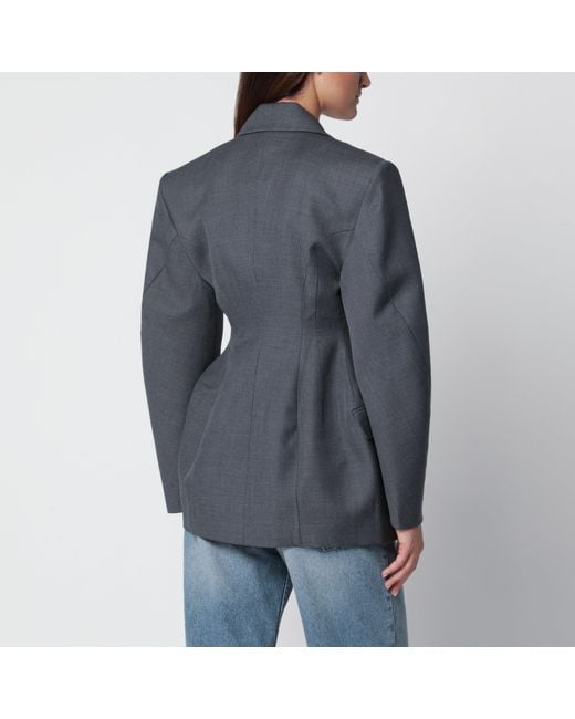 Source Unknown Gray Martha Double-Breasted Jacket