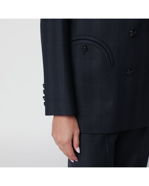 Blazé Milano Blue Double-Breasted Jacket With Prince Of Wales Pattern