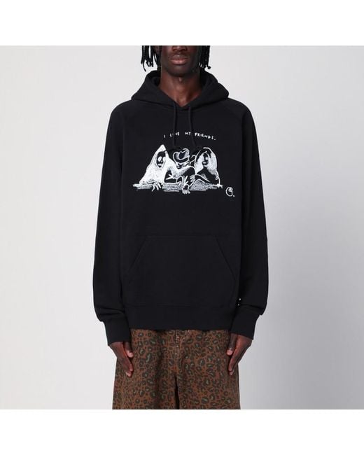 Felpa hooded pepe friends nera di Carhartt in Black da Uomo
