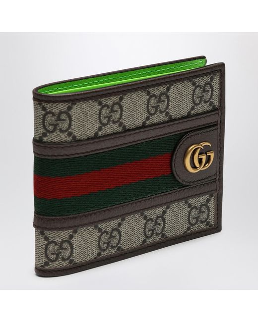 Gucci Green Ophidia Gg Wallet\/Ebony\/Shiny for men