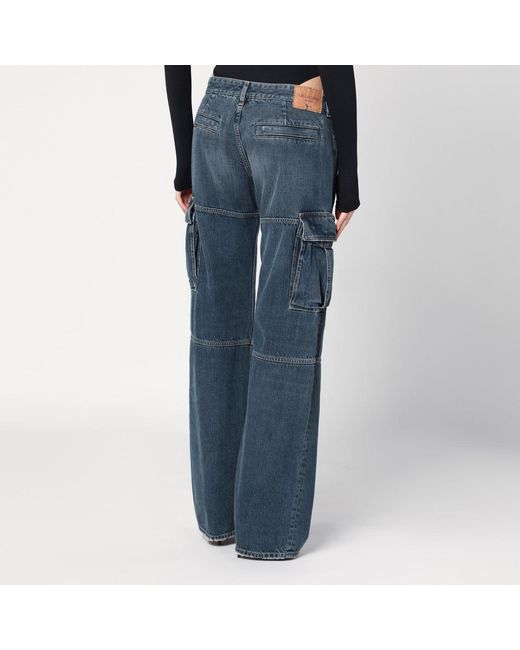 Balenciaga Blue Cargo Regular Jeans With A Faded Effect
