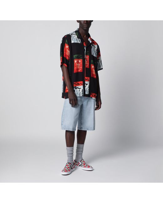Carhartt Red Sean Hamilton Short-Sleeve Printed Viscose Shirt for men