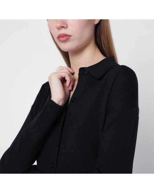 Max Mara Black Wool-Blend Cardigan