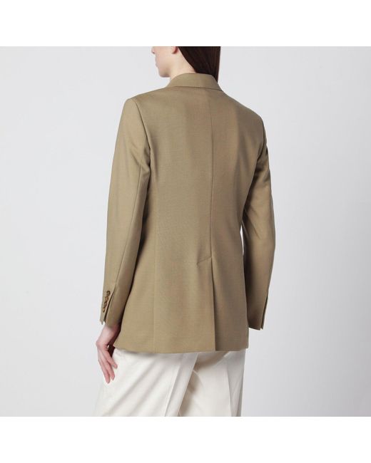 Max Mara Natural Camel Wool-Blend Double-Breasted Jacket