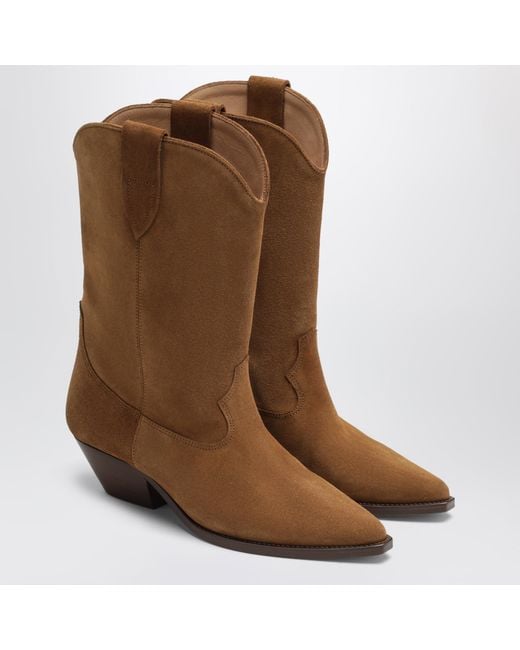 Isabel Marant Brown Suede Cowboy Ankle Boots With Heel