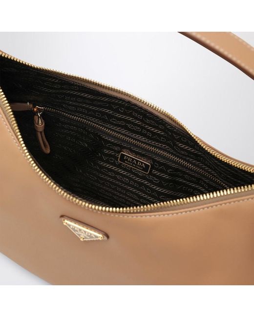 Prada Brown Hellbraune Schultertasche Aus Leder
