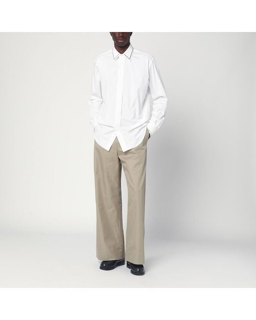 McQueen White Shirt With Studs for men