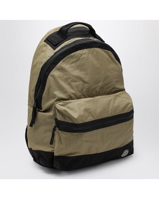 Stone Island Green Military Cotton Ripstop Backpack for men