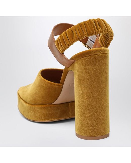 Chloé Brown Aria Platform Sandals