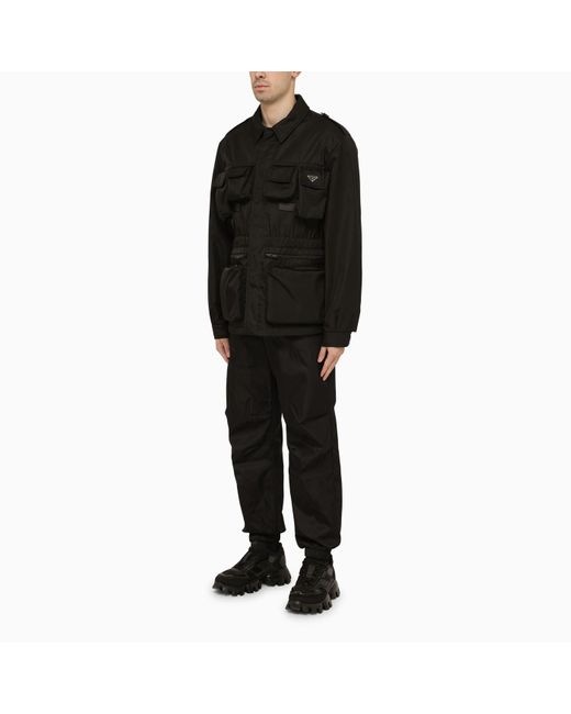 Prada Black Re-nylon Multi-pocket Jacket for men