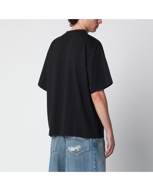 Balenciaga Black Holiday Graphic Print Cotton T-Shirt for men