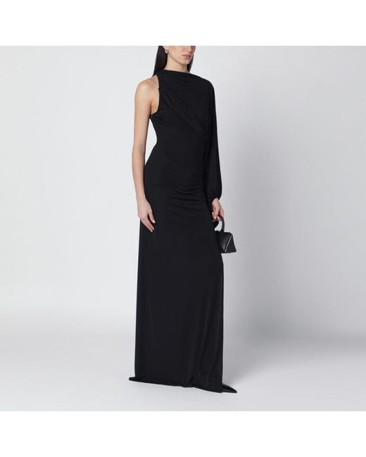 ANDAMANE Black Selene One Shoulder Long Dress