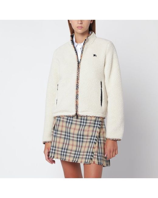Burberry White Cropped Jacket