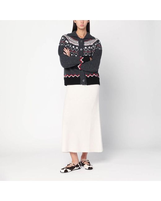 Alanui Blue Fair Isle Patterned Cardigan