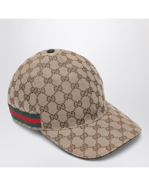 Gucci Natural Baseball Cap With Gg Pattern for men