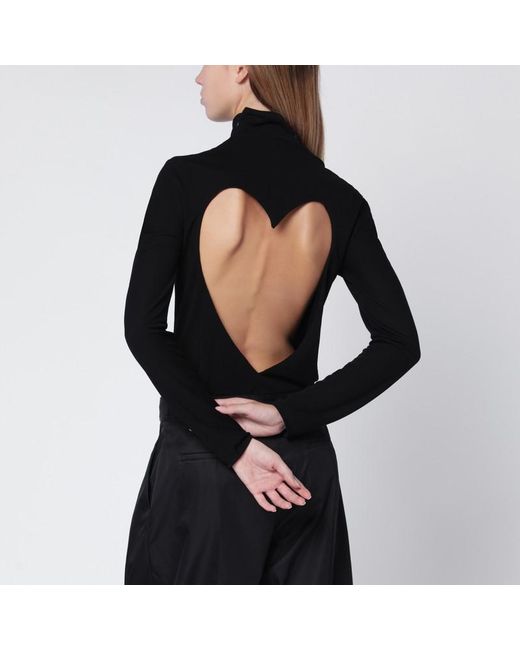 Body con cut a cuore in jersey di Alaïa in Black