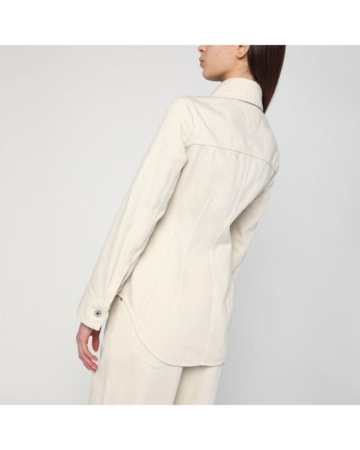 Bottega Veneta Natural Pale Meringue Shirt In Denim
