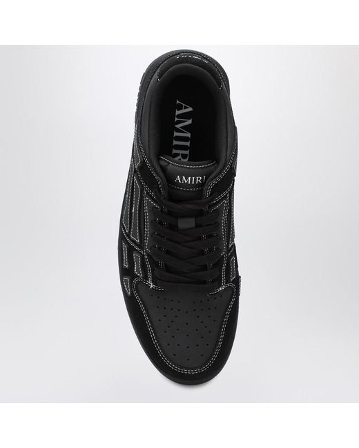 Amiri Black Sneaker Skel Top Low In Leather And Suede for men