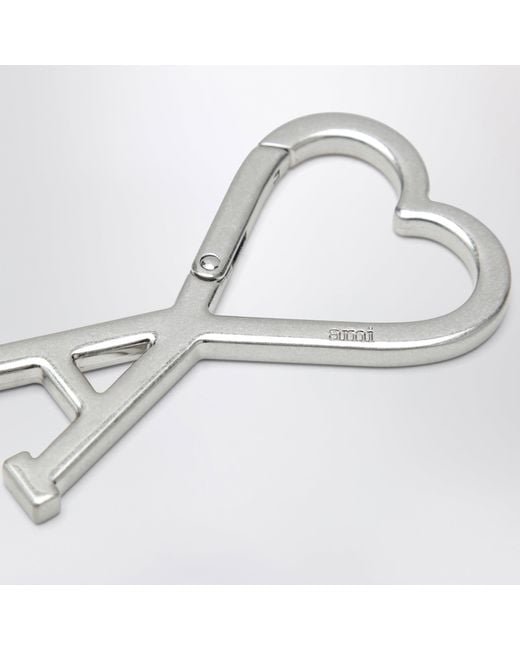 AMI White Ami De Caur Carabiner Keyring for men