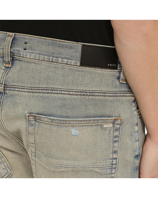 Jeans skinny distressed indigo antico di Amiri in Gray da Uomo
