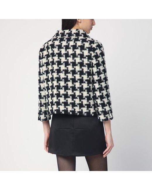 Veste En Macro Pied De Poule Ivoire/Noir Valentino en coloris Black