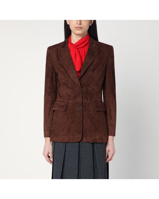 Giacca color cioccolato in suede di S.w.o.r.d 6.6.44 in Red