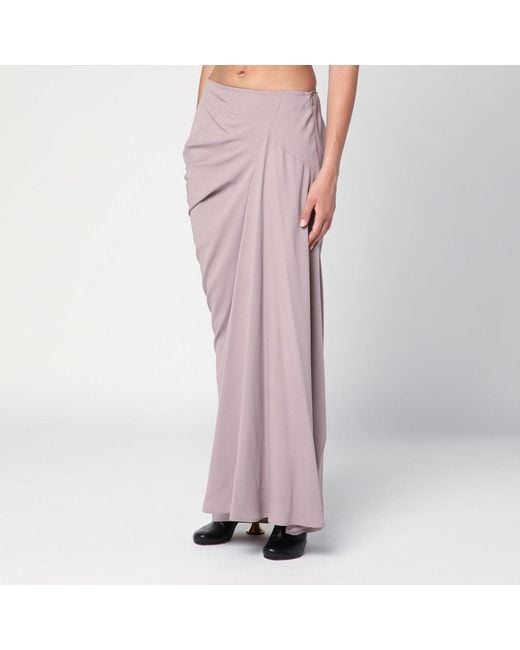 Dries Van Noten Pink Long Draped Skirt For