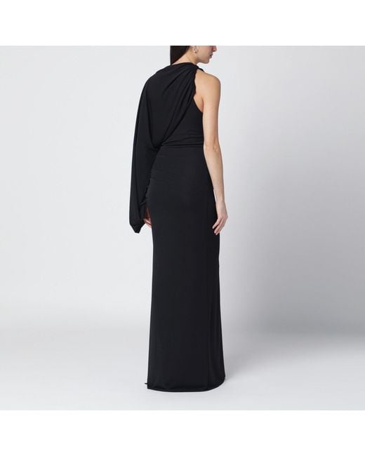 ANDAMANE Black Selene One Shoulder Long Dress