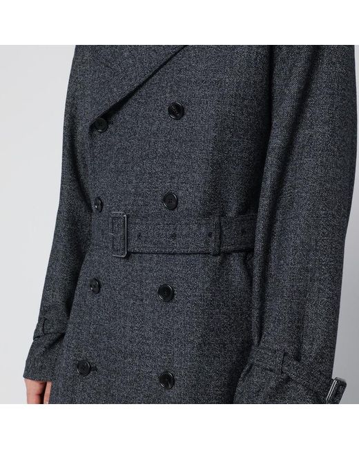 Dolce & Gabbana Black Wool Double-Breasted Coat for men