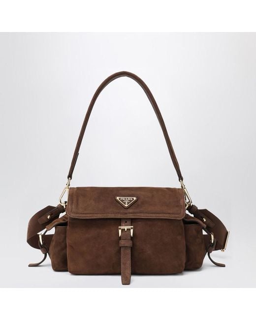 Borsa a spalla explore medium di Prada in Brown