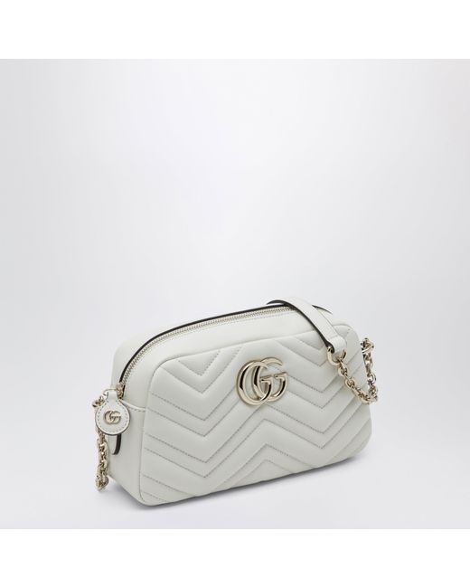 Gucci White Gg Marmont Small Camera Bag