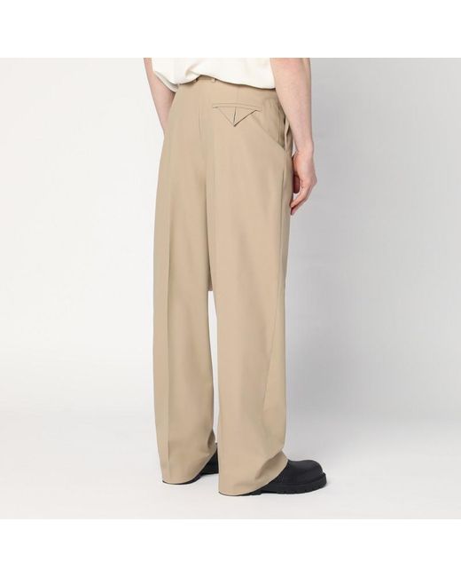 Pantaloni a gamba dritta beige di Bottega Veneta in Natural da Uomo