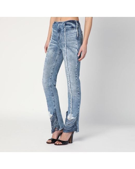 DIESEL Blue Bootcut Jeans D-ginna Washed Effect