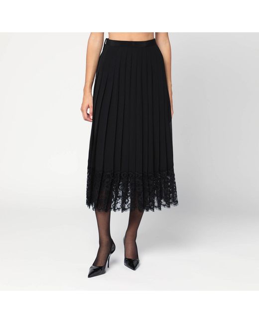 Dolce & Gabbana Black Lace Midi Skirt