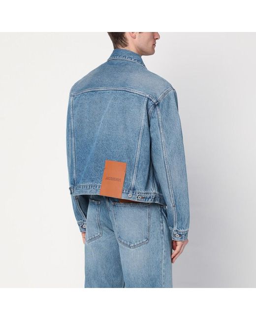 Jacquemus Light Blue Washed Denim Jacket for men