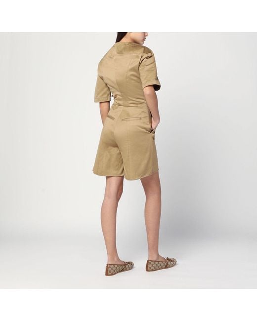 Thelatest Natural Camel-Coloured Short Jumpsuit