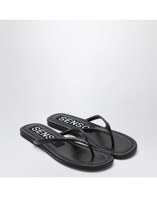 Senso Black Ebony Leather Nora Slides