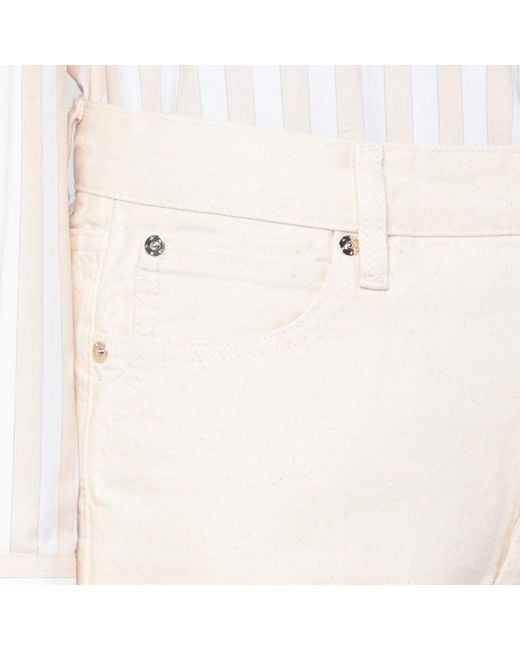 FRAME Pink Butter-Coloured Denim Bermuda Shorts