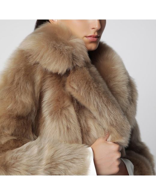 Blancha Brown Short Hazelnut Fur Jacket