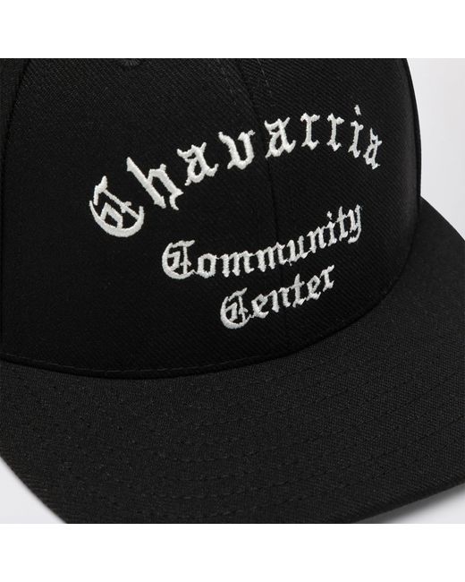 Willy Chavarria Black Baseball Cap With Embroidered Logo for men