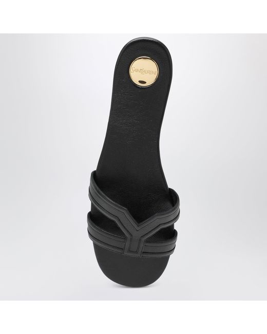 Saint Laurent White Mabrouka Leather Sandals