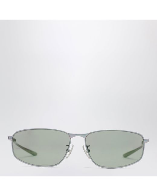 Balenciaga Green Rectangular Metallic Sunglasses