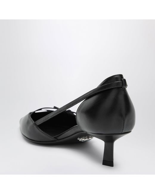 Prada Black Side-Open Leather Pumps